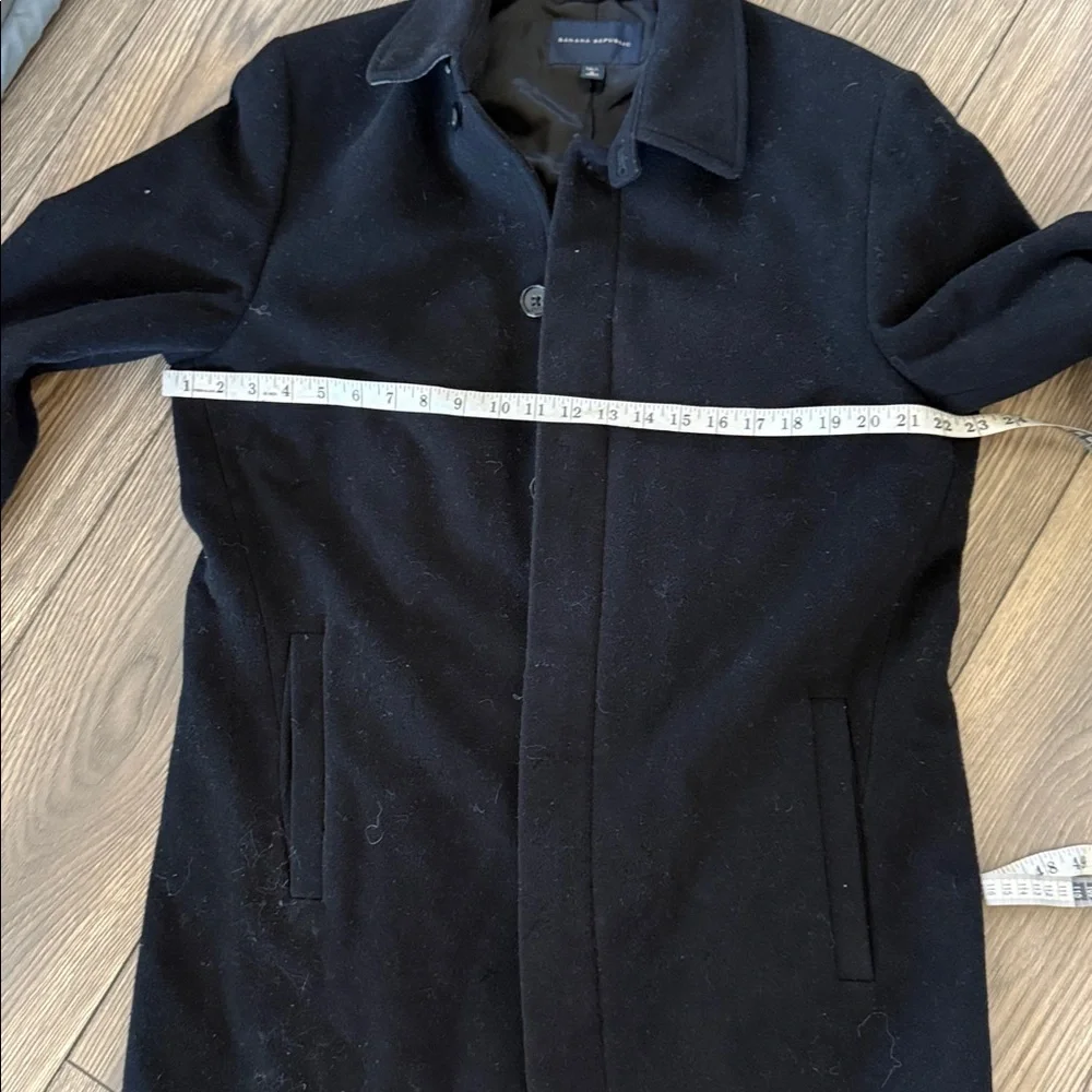 Banana Republic Men's Black wool and cashmere Trench Coat medium tall